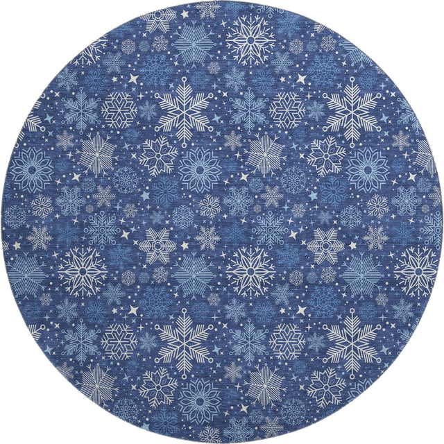 Dalyn Merry & Bright MY25 Navy Rug round rug