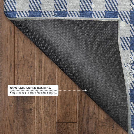 Dalyn Merry & Bright MY26 Blue Rug backing detail