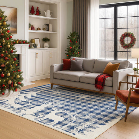 Dalyn Merry & Bright MY26 Blue Rug shown in a room