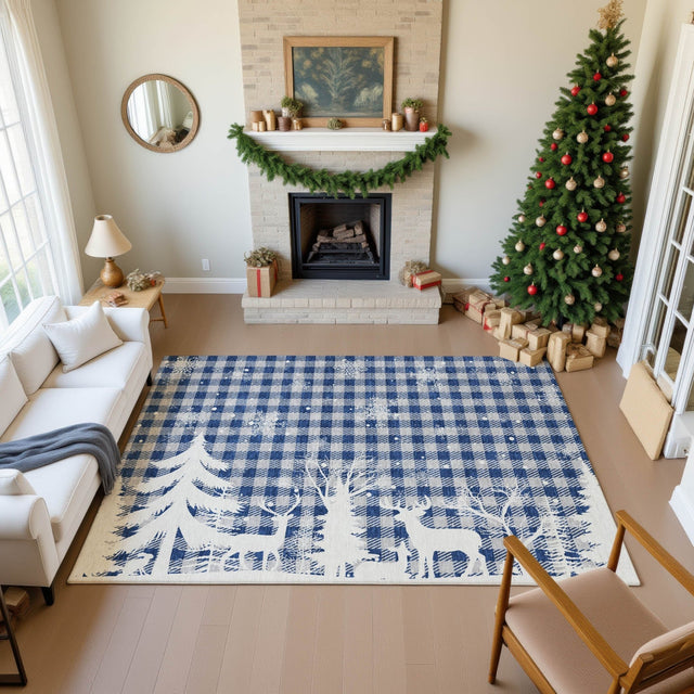 Dalyn Merry & Bright MY26 Blue Rug shown in a room