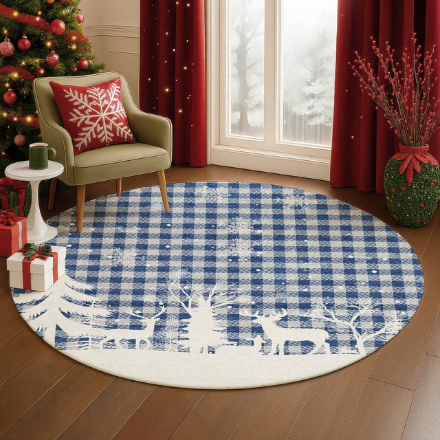 Dalyn Merry & Bright MY26 Blue Rug shown in a room