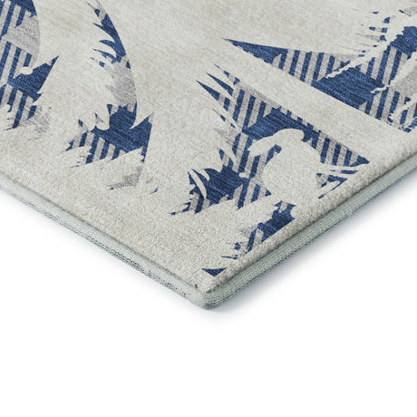 Dalyn Merry & Bright MY26 Blue Rug corner detail