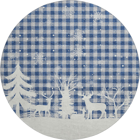 Dalyn Merry & Bright MY26 Blue Rug round rug