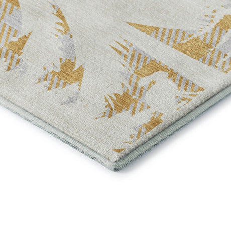 Dalyn Merry & Bright MY26 Gold Rug corner detail