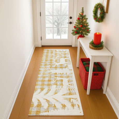 Dalyn Merry & Bright MY26 Gold Rug shown in a room