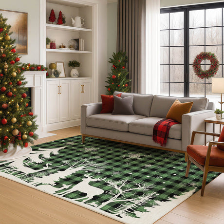 Dalyn Merry & Bright MY26 Green Rug shown in a room