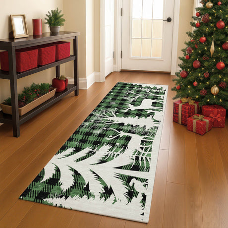 Dalyn Merry & Bright MY26 Green Rug shown in a room