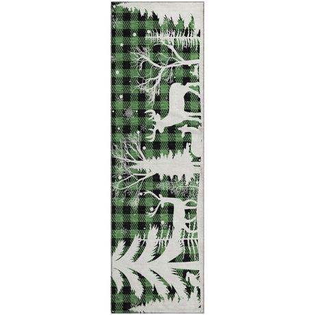 Dalyn Merry & Bright MY26 Green Rug runner rug