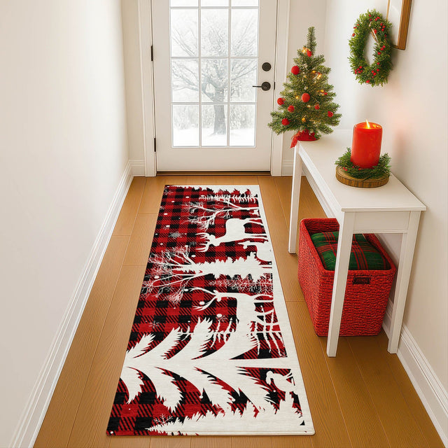Dalyn Merry & Bright MY26 Red Rug shown in a room