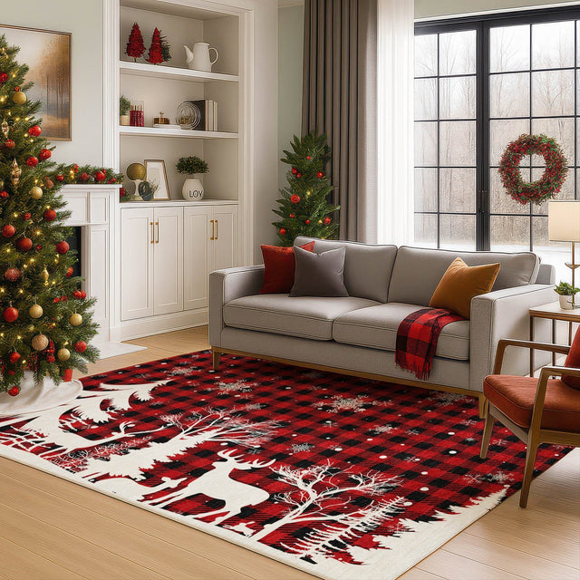 Dalyn Merry & Bright MY26 Red Rug shown in a room