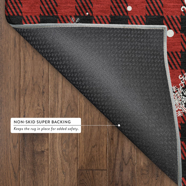 Dalyn Merry & Bright MY26 Red Rug backing detail