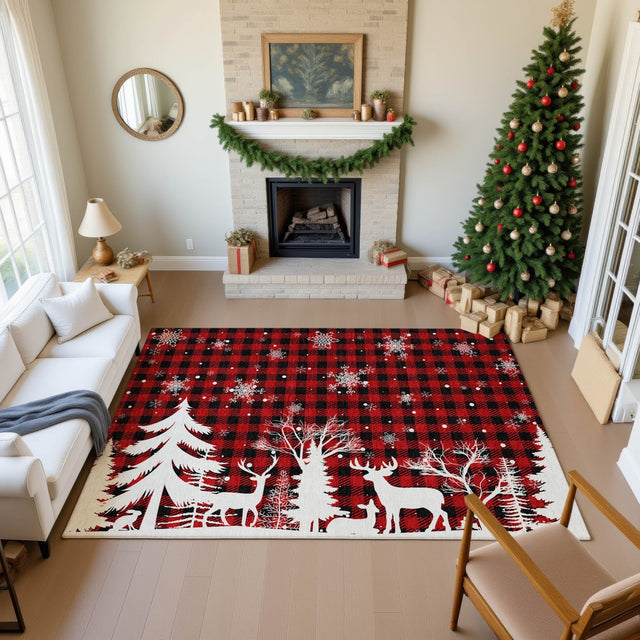 Dalyn Merry & Bright MY26 Red Rug shown in a room