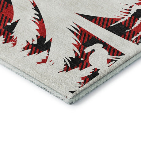 Dalyn Merry & Bright MY26 Red Rug corner detail