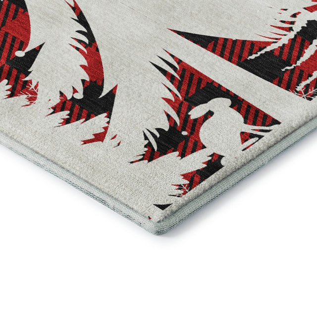 Dalyn Merry & Bright MY26 Red Rug corner detail