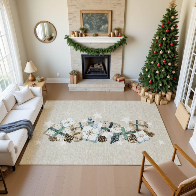Dalyn Merry & Bright MY27 Beige Rug shown in a room