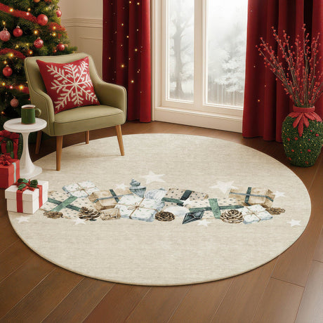 Dalyn Merry & Bright MY27 Beige Rug shown in a room