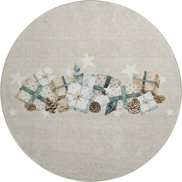 Dalyn Merry & Bright MY27 Beige Rug round rug