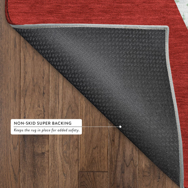 Dalyn Merry & Bright MY27 Red Rug backing detail
