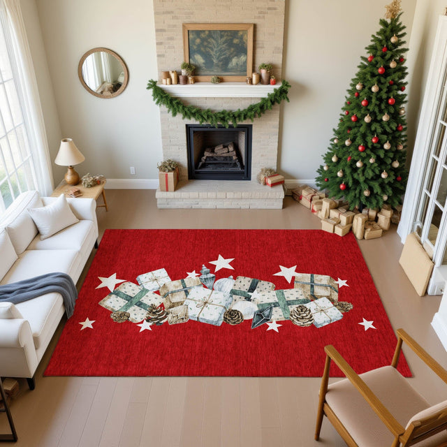Dalyn Merry & Bright MY27 Red Rug shown in a room