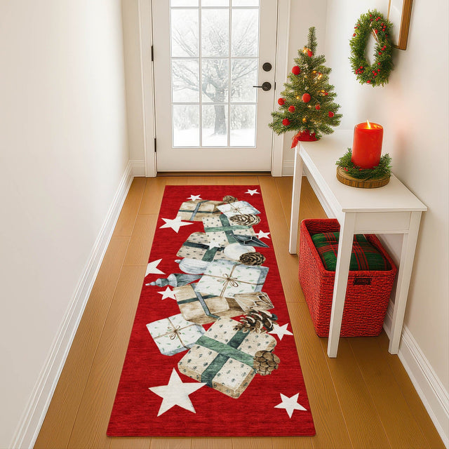 Dalyn Merry & Bright MY27 Red Rug shown in a room