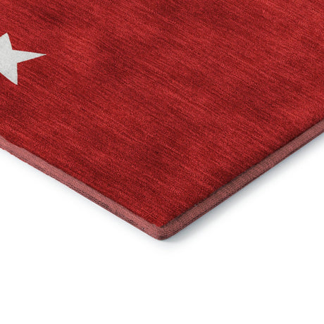 Dalyn Merry & Bright MY27 Red Rug corner detail