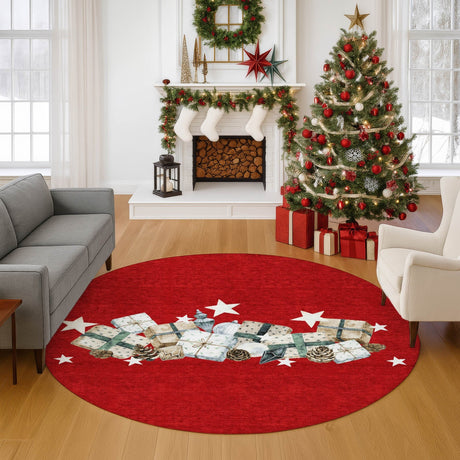 Dalyn Merry & Bright MY27 Red Rug shown in a room