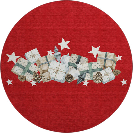 Dalyn Merry & Bright MY27 Red Rug round rug