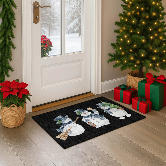 Dalyn Merry & Bright MY28 Black Rug shown in a room
