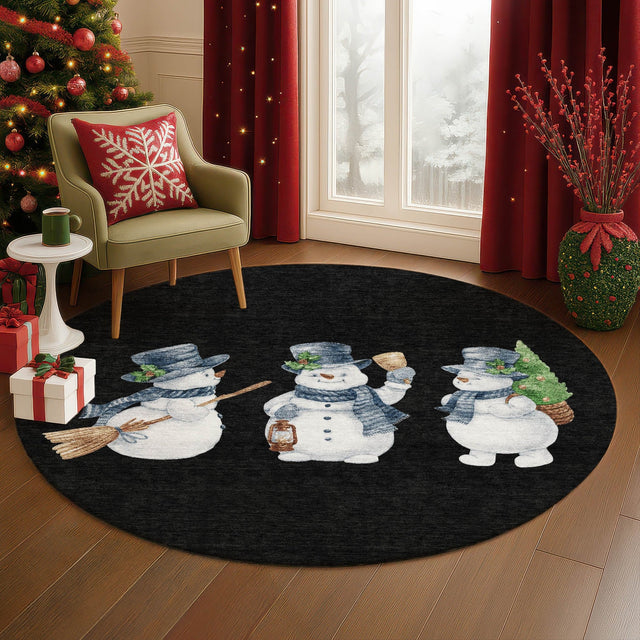 Dalyn Merry & Bright MY28 Black Rug shown in a room
