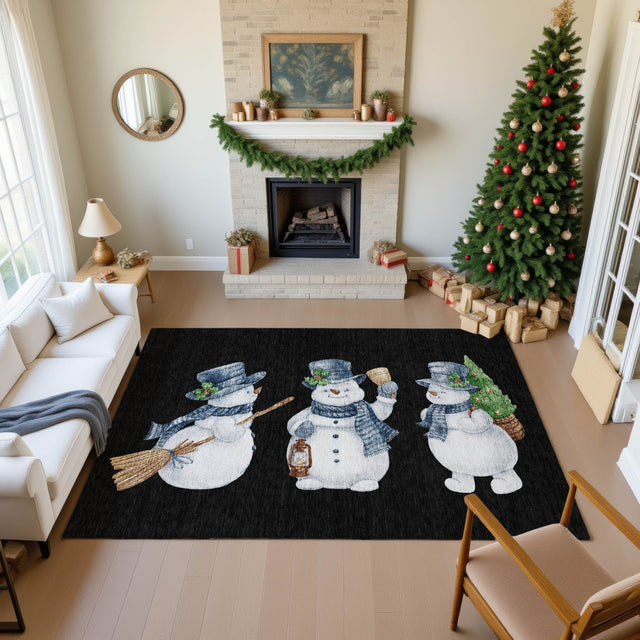 Dalyn Merry & Bright MY28 Black Rug shown in a room