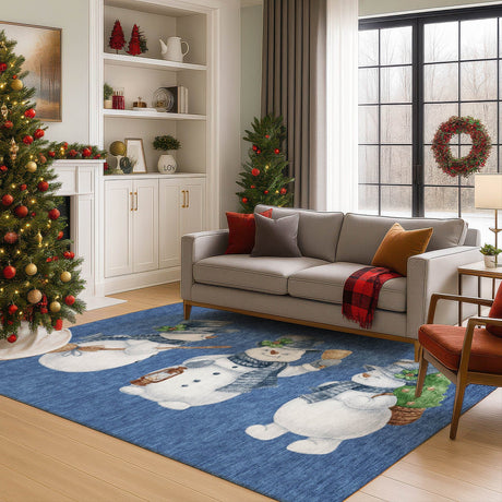 Dalyn Merry & Bright MY28 Navy Rug shown in a room
