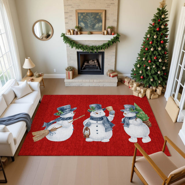 Dalyn Merry & Bright MY28 Red Rug shown in a room