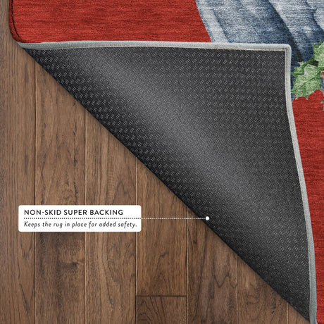 Dalyn Merry & Bright MY28 Red Rug backing detail