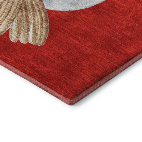 Dalyn Merry & Bright MY28 Red Rug corner detail