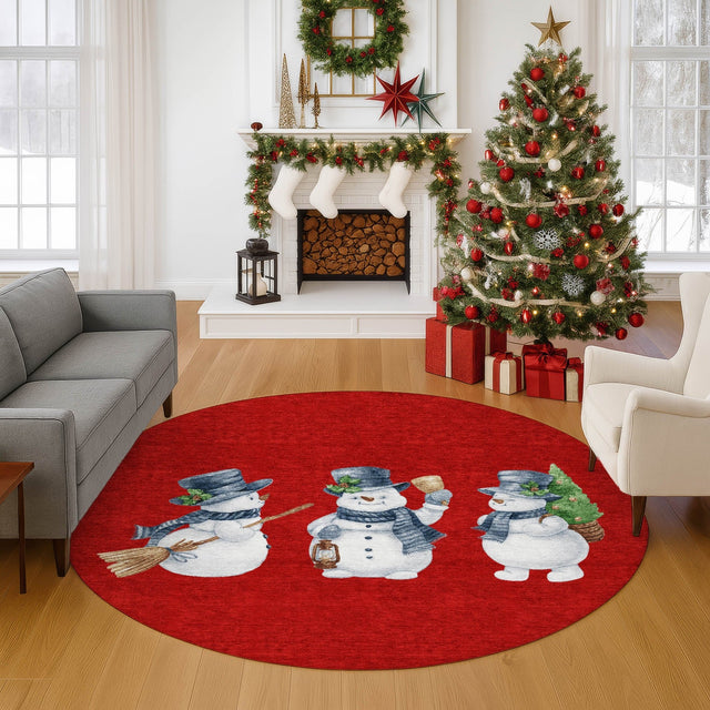 Dalyn Merry & Bright MY28 Red Rug shown in a room