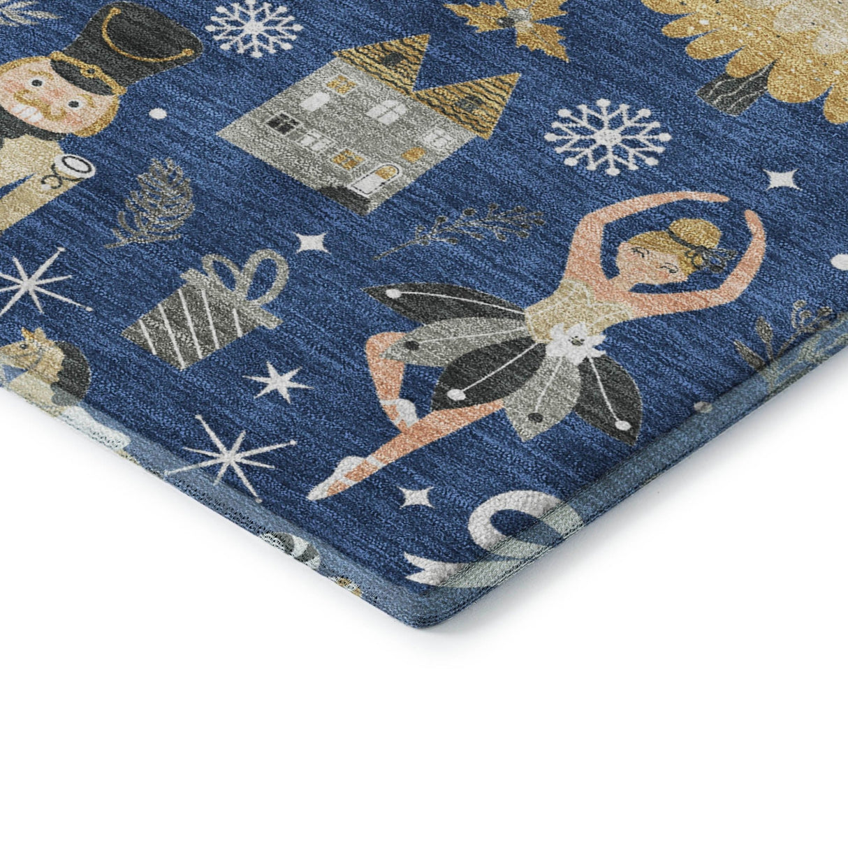 Dalyn Merry & Bright MY29 Navy Rug corner detail