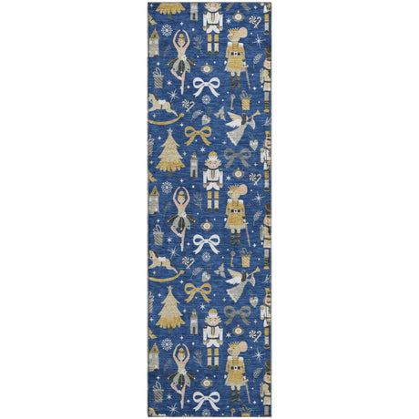 Dalyn Merry & Bright MY29 Navy Rug runner rug