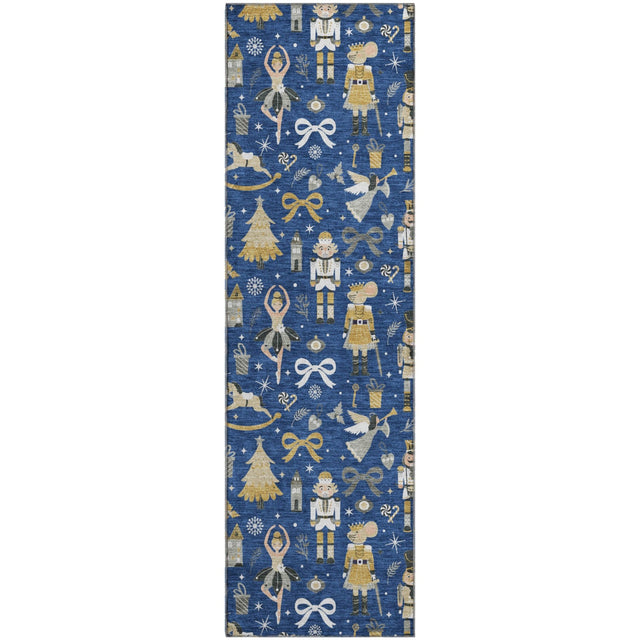 Dalyn Merry & Bright MY29 Navy Rug runner rug