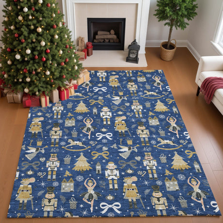 Dalyn Merry & Bright MY29 Navy Rug shown in a room