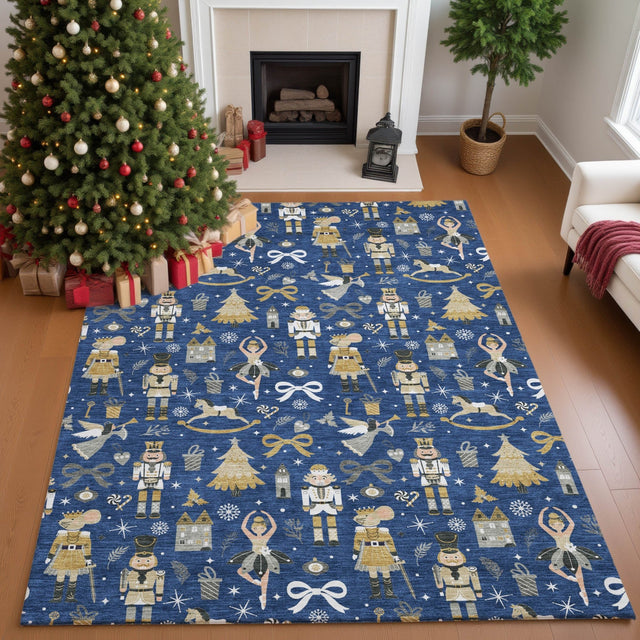 Dalyn Merry & Bright MY29 Navy Rug shown in a room