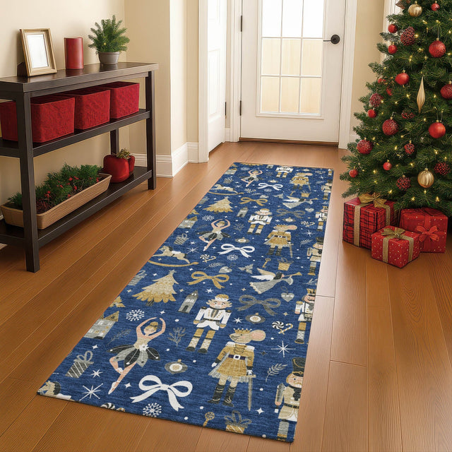 Dalyn Merry & Bright MY29 Navy Rug shown in a room