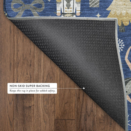 Dalyn Merry & Bright MY29 Navy Rug backing detail