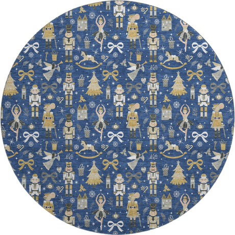 Dalyn Merry & Bright MY29 Navy Rug round rug