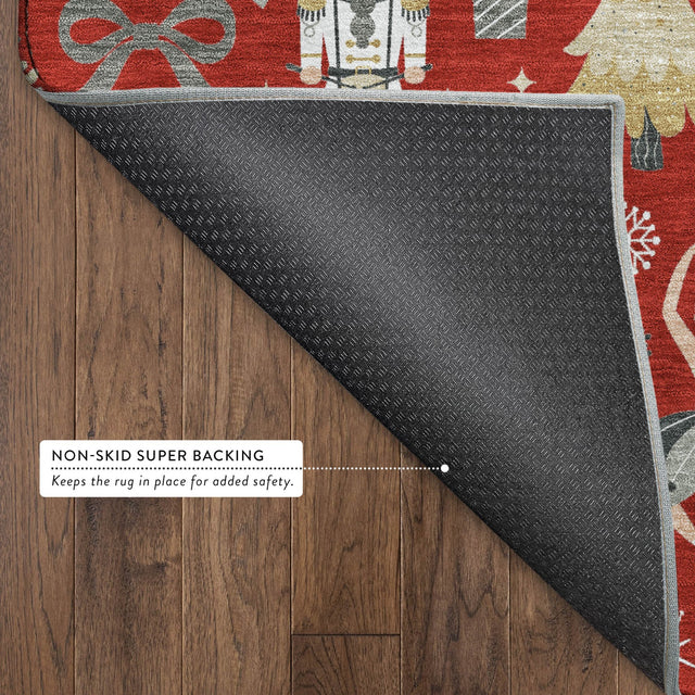 Dalyn Merry & Bright MY29 Red Rug backing detail