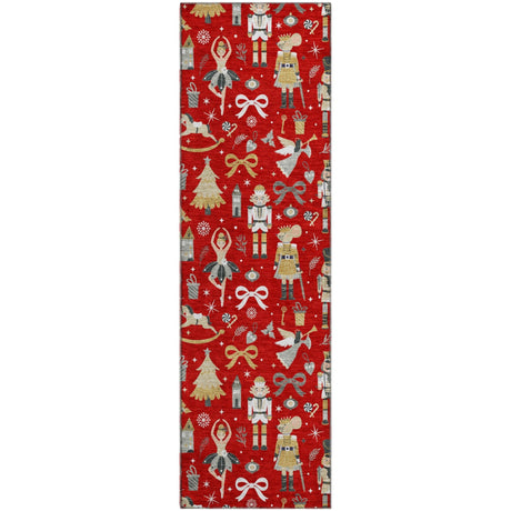 Dalyn Merry & Bright MY29 Red Rug runner rug