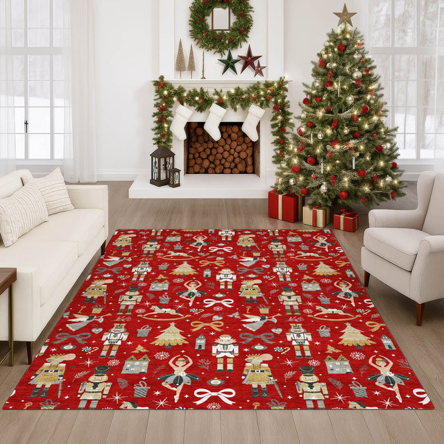 Dalyn Merry & Bright MY29 Red Rug shown in a room