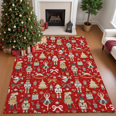 Dalyn Merry & Bright MY29 Red Rug shown in a room