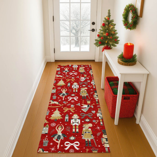 Dalyn Merry & Bright MY29 Red Rug shown in a room