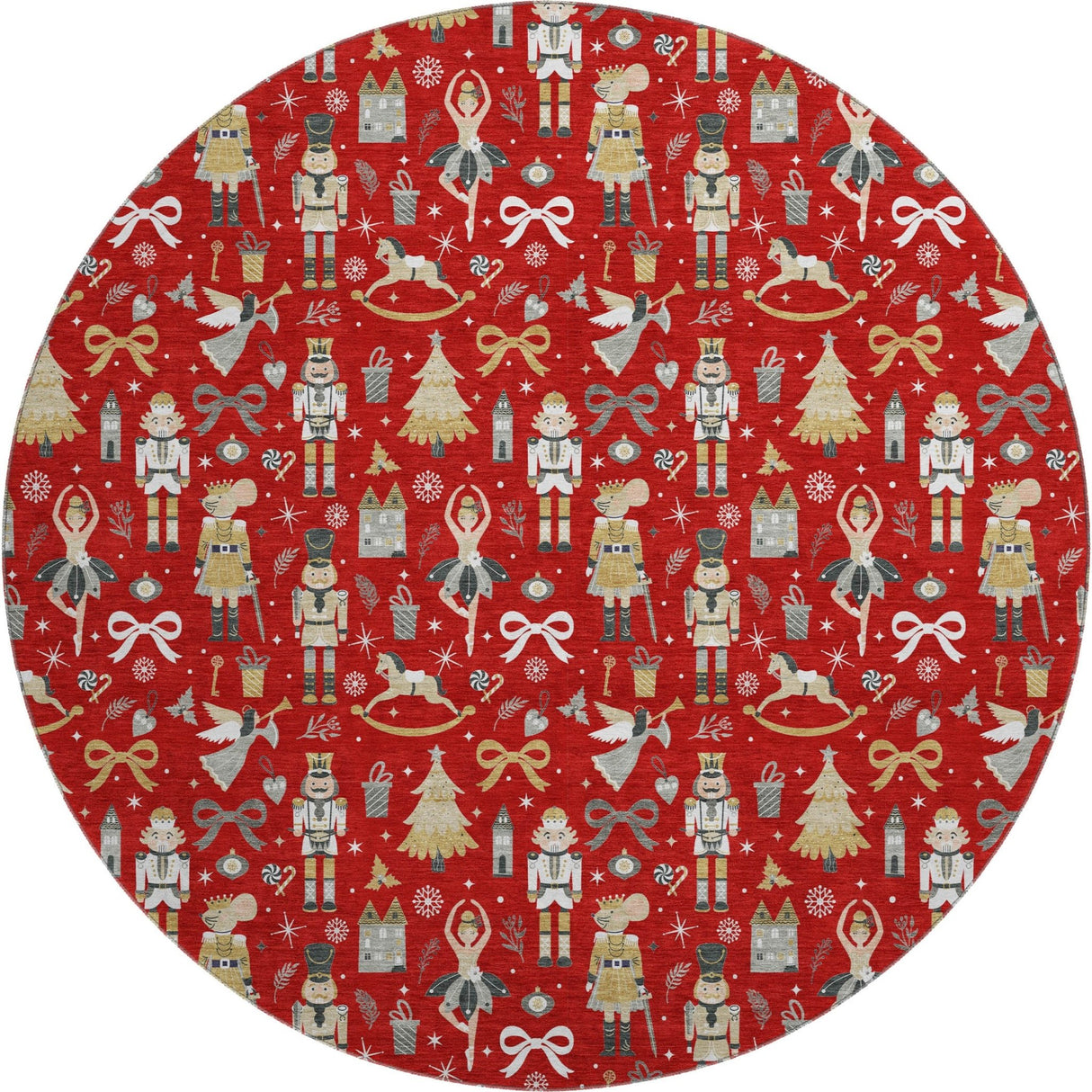 Dalyn Merry & Bright MY29 Red Rug round rug