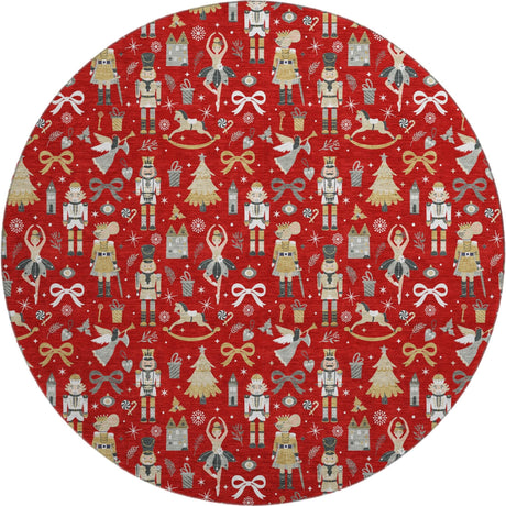 Dalyn Merry & Bright MY29 Red Rug round rug